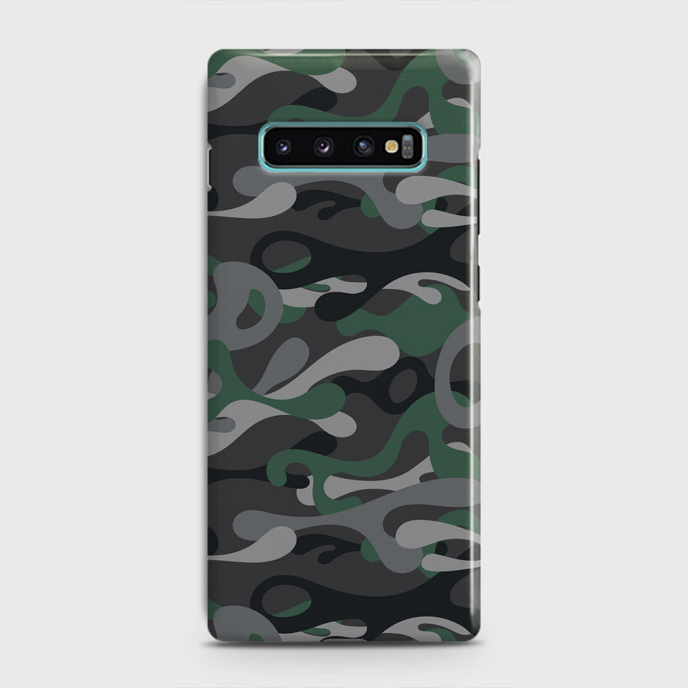 Samsung Galaxy S10 Plus Cover - Camo Series - Green & Grey Design - Matte Finish - Snap On Hard Case with LifeTime Colors Guarantee (Fast Delivery)