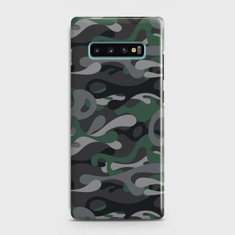 Samsung Galaxy S10 Plus Cover - Camo Series - Green & Grey Design - Matte Finish - Snap On Hard Case with LifeTime Colors Guarantee (Fast Delivery)