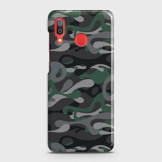 Samsung Galaxy A30 Cover - Camo Series - Green & Grey Design - Matte Finish - Snap On Hard Case with LifeTime Colors Guarantee (Fast Delivery)