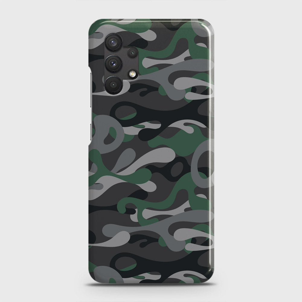 Samsung Galaxy A32 Cover - Camo Series - Green & Grey Design - Matte Finish - Snap On Hard Case with LifeTime Colors Guarantee (Fast Delivery)