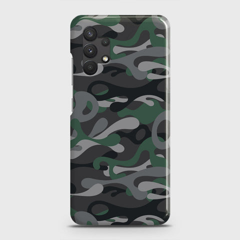 Samsung Galaxy A32 Cover - Camo Series - Green & Grey Design - Matte Finish - Snap On Hard Case with LifeTime Colors Guarantee (Fast Delivery)