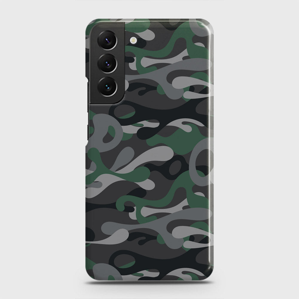 Samsung Galaxy S22 5G Cover - Camo Series - Green & Grey Design - Matte Finish - Snap On Hard Case with LifeTime Colors Guarantee (Fast Delivery)