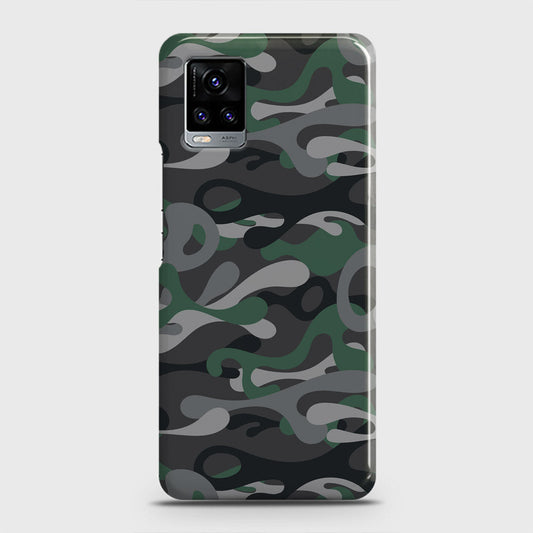 Vivo V20  Cover - Camo Series - Green & Grey Design - Matte Finish - Snap On Hard Case with LifeTime Colors Guarantee (Fast Delivery)