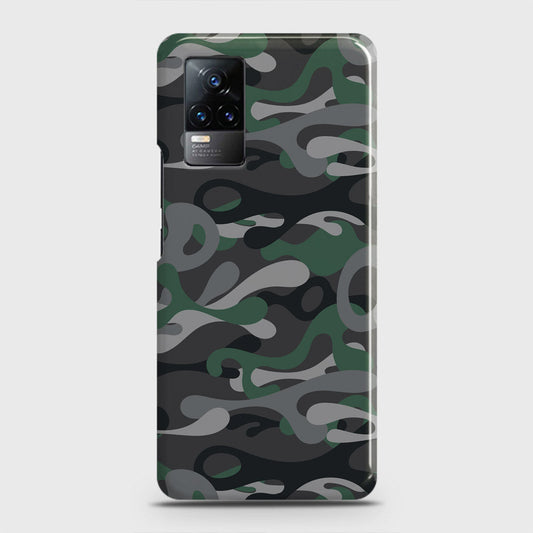 Vivo V21e Cover - Camo Series - Green & Grey Design - Matte Finish - Snap On Hard Case with LifeTime Colors Guarantee (Fast Delivery)
