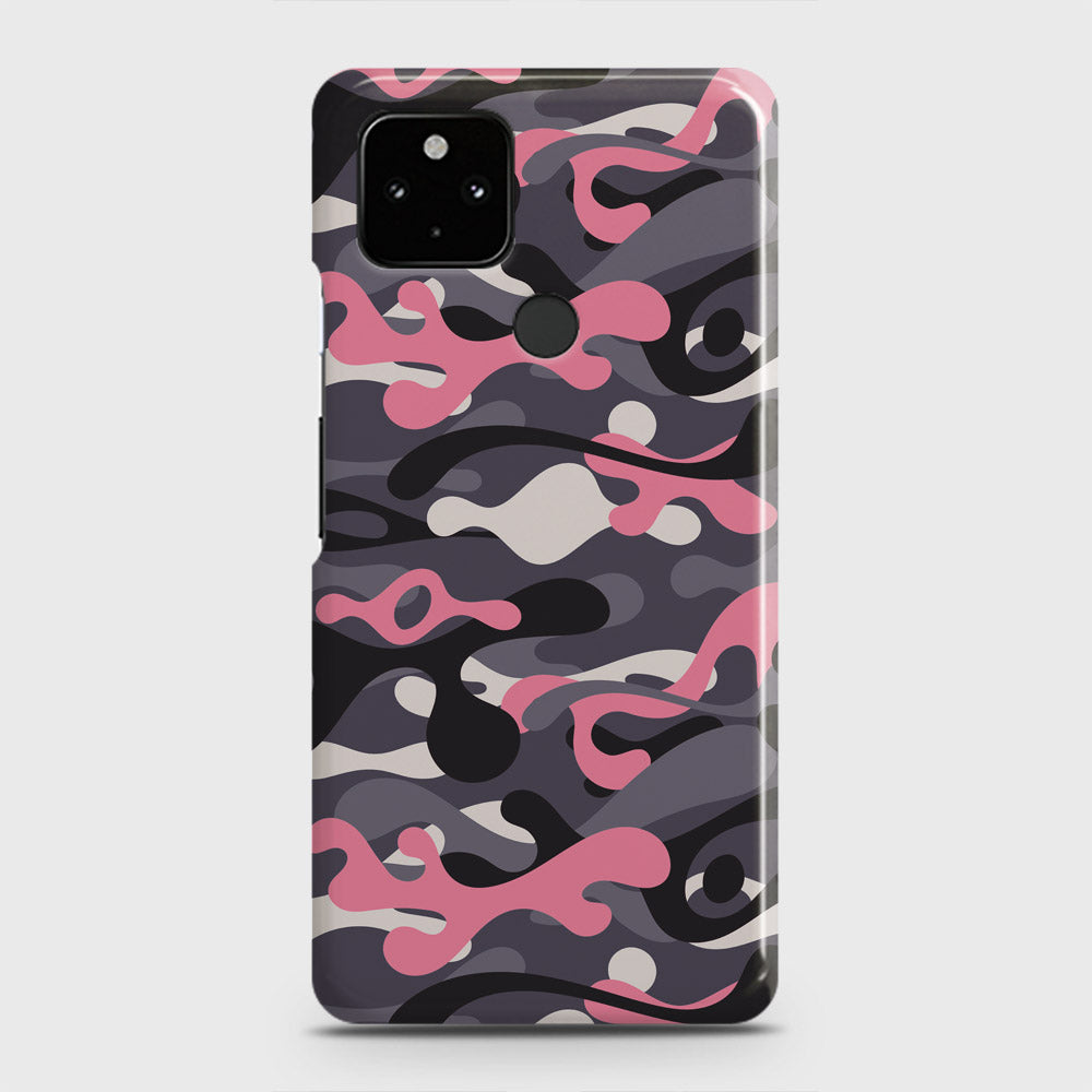 Google Pixel 5 Cover - Camo Series - Pink & Grey - Matte Finish - Snap On Hard Case with LifeTime Colors Guarantee (Fast Delivery)