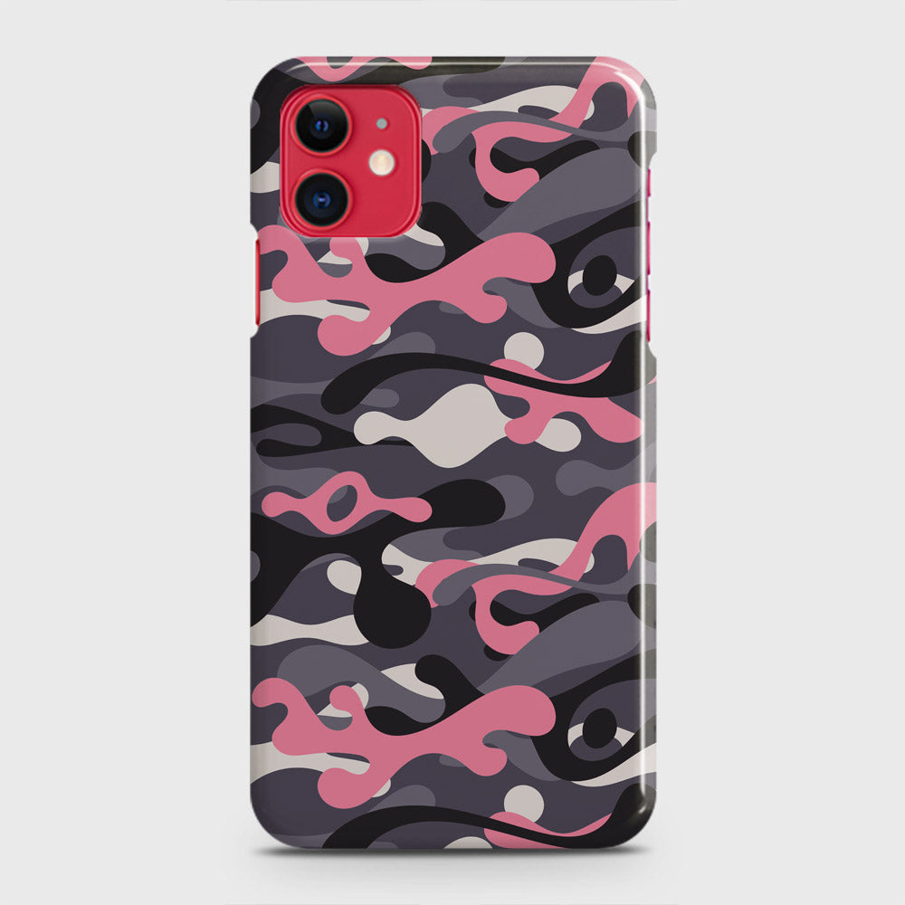 iPhone 11 Cover - Camo Series - Pink & Grey - Matte Finish - Snap On Hard Case with LifeTime Colors Guarantee (Fast Delivery)