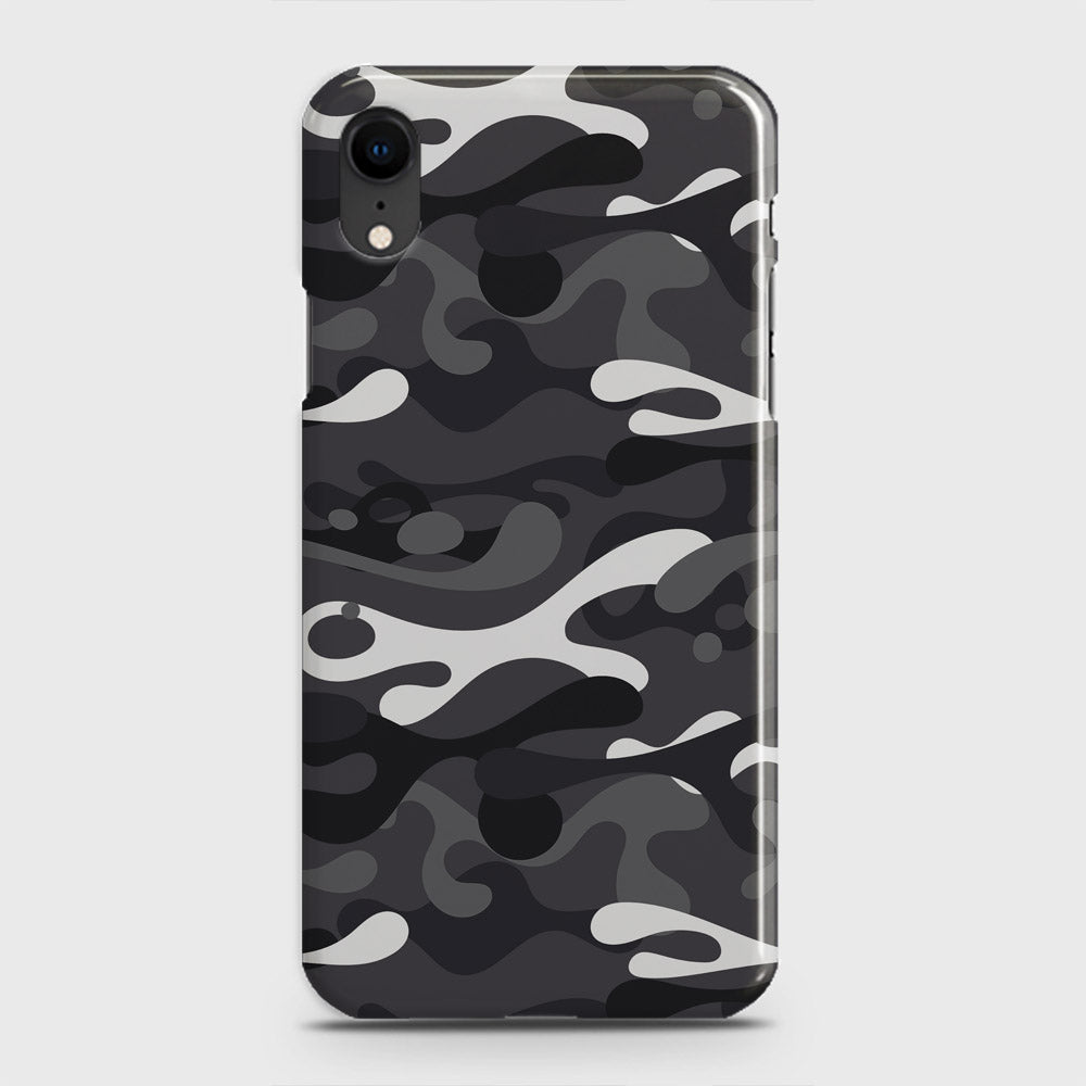 iPhone XR Cover - Camo Series - White & Grey Design - Matte Finish - Snap On Hard Case with LifeTime Colors Guarantee (Fast Delivery)