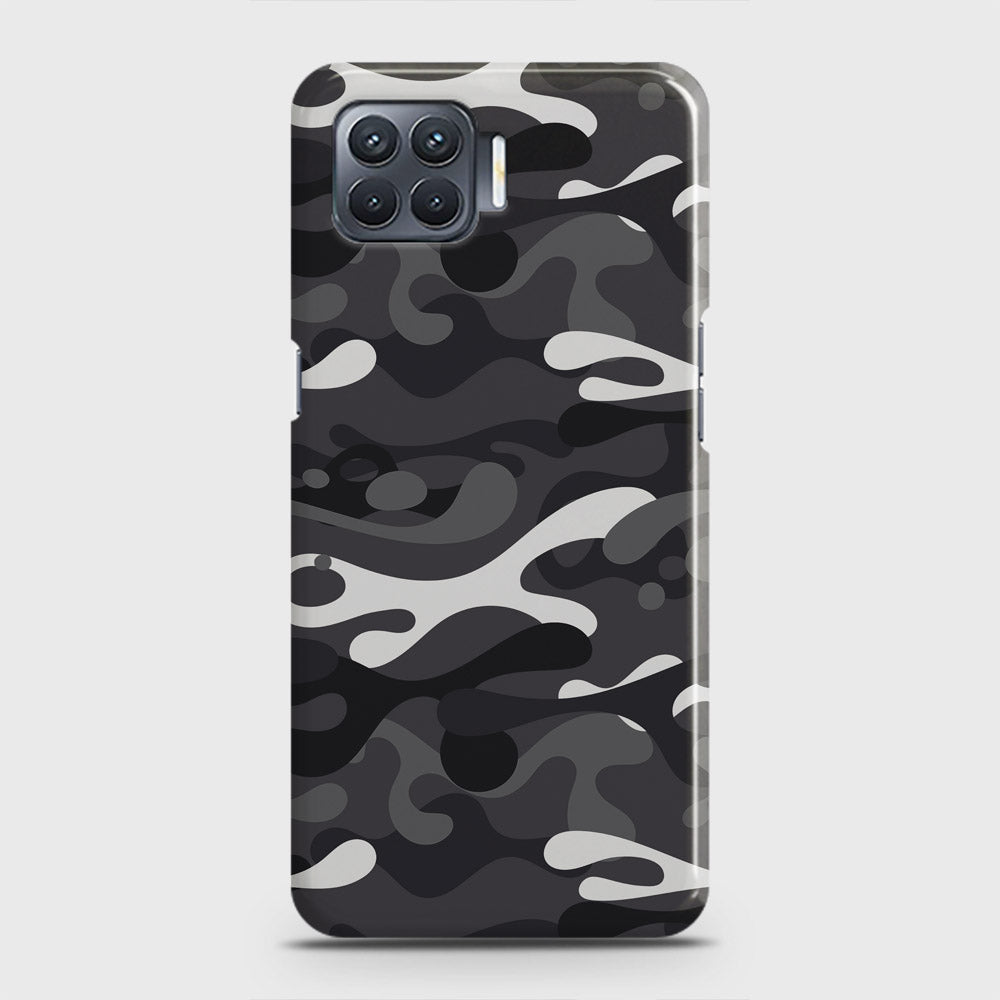 Oppo Reno4 Lite Cover - Camo Series - White & Grey Design - Matte Finish - Snap On Hard Case with LifeTime Colors Guarantee (Fast Delivery)