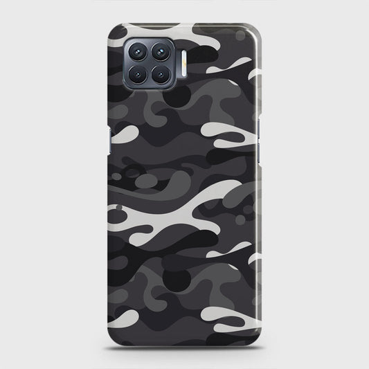 Oppo Reno4 Lite Cover - Camo Series - White & Grey Design - Matte Finish - Snap On Hard Case with LifeTime Colors Guarantee (Fast Delivery)