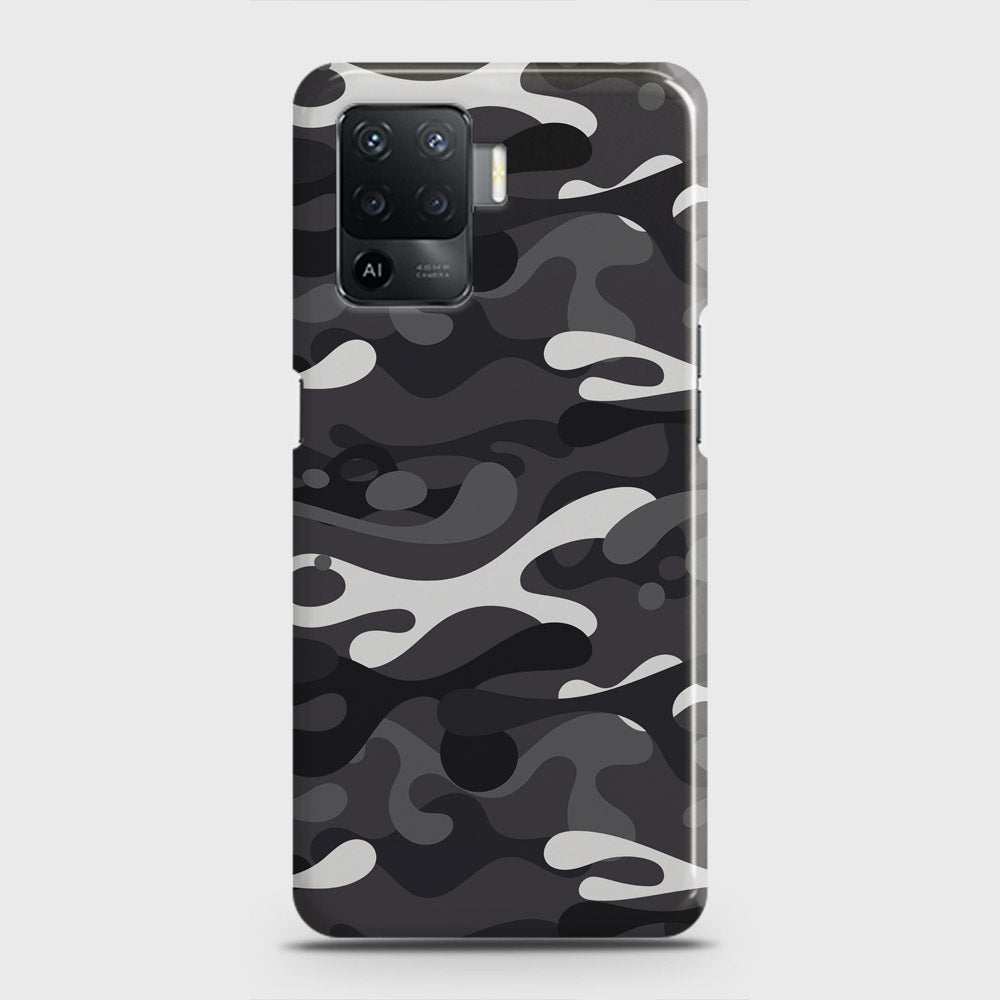 Oppo F19 Pro Cover - Camo Series - White & Grey Design - Matte Finish - Snap On Hard Case with LifeTime Colors Guarantee (Fast Delivery)