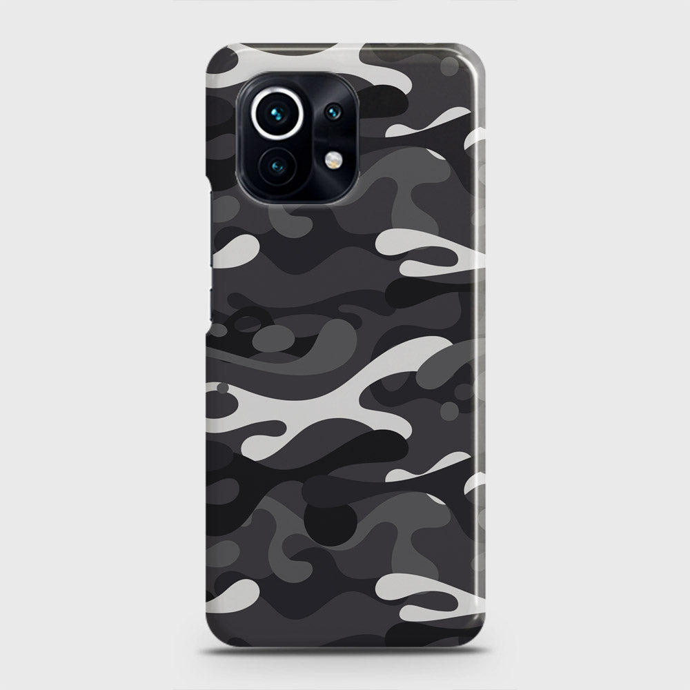Xiaomi Mi 11 Lite Cover - Camo Series - White & Grey Design - Matte Finish - Snap On Hard Case with LifeTime Colors Guarantee (Fast Delivery)