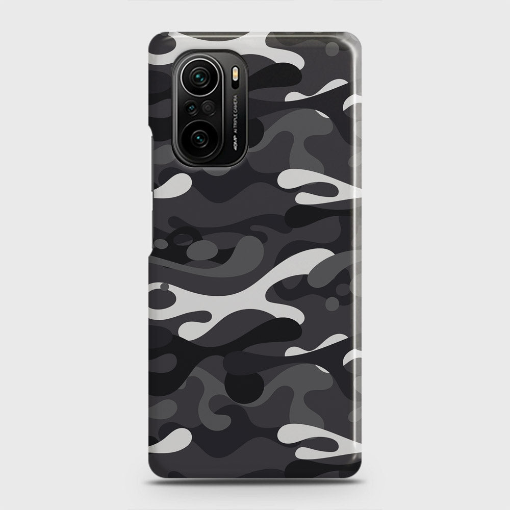 Xiaomi Redmi K40 Pro Cover - Camo Series - White & Grey Design - Matte Finish - Snap On Hard Case with LifeTime Colors Guarantee (Fast Delivery)