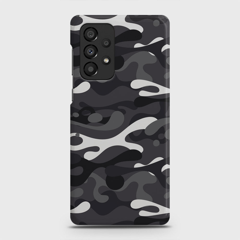 Samsung Galaxy A33 5G Cover - Camo Series - White & Grey Design - Matte Finish - Snap On Hard Case with LifeTime Colors Guarantee (Fast Delivery)