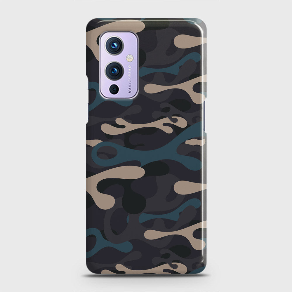 OnePlus 9  Cover - Camo Series - Blue & Grey Design - Matte Finish - Snap On Hard Case with LifeTime Colors Guarantee (Fast Delivery)