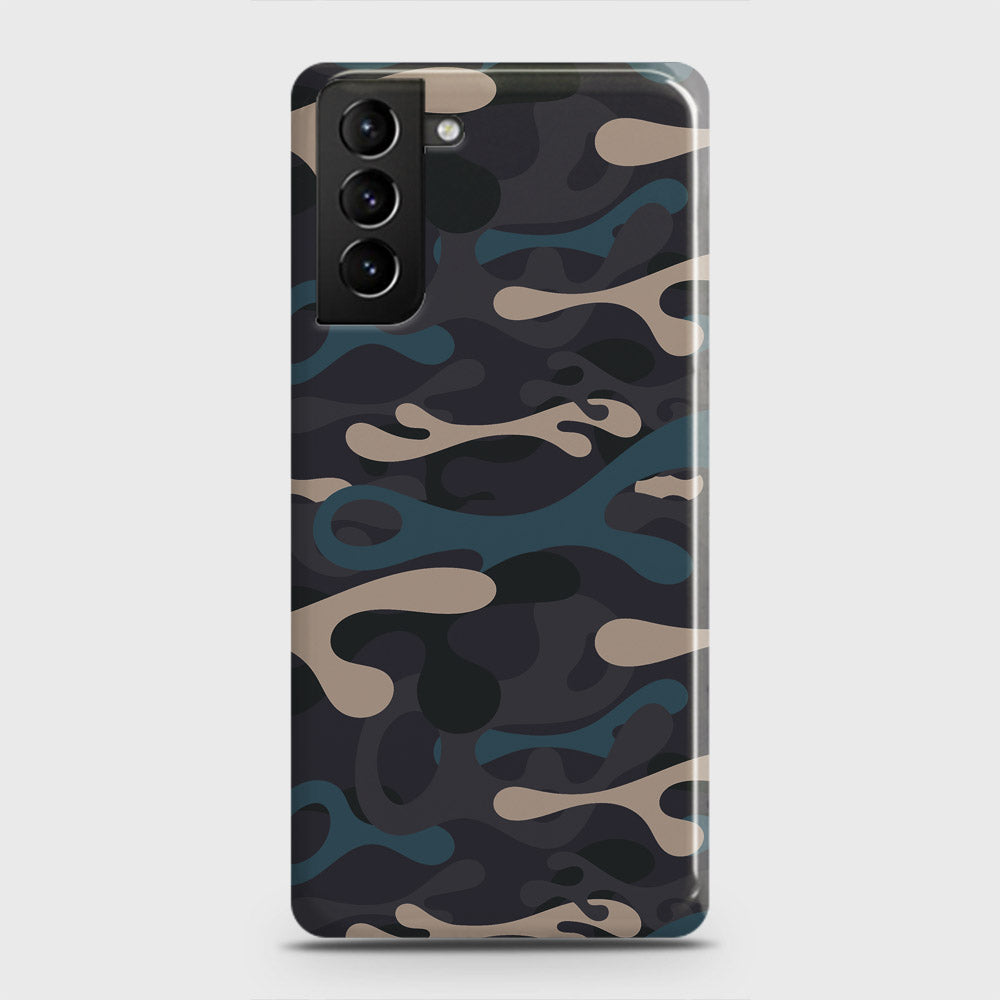 Samsung Galaxy S21 5G Cover - Camo Series - Blue & Grey Design - Matte Finish - Snap On Hard Case with LifeTime Colors Guarantee (Fast Delivery)