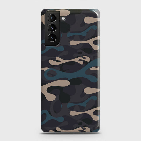 Samsung Galaxy S21 5G Cover - Camo Series - Blue & Grey Design - Matte Finish - Snap On Hard Case with LifeTime Colors Guarantee (Fast Delivery)