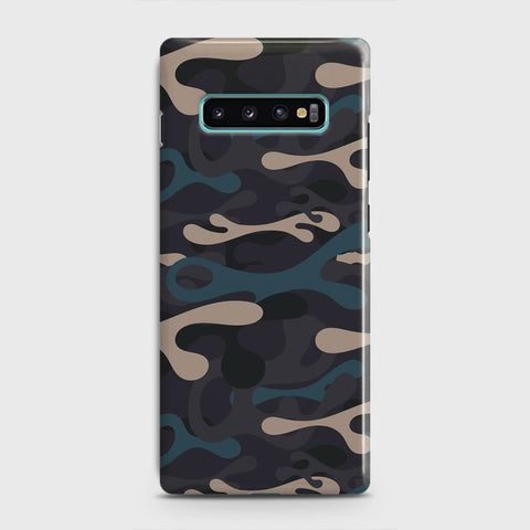 Samsung Galaxy S10 Plus Cover - Camo Series - Blue & Grey Design - Matte Finish - Snap On Hard Case with LifeTime Colors Guarantee (Fast Delivery)