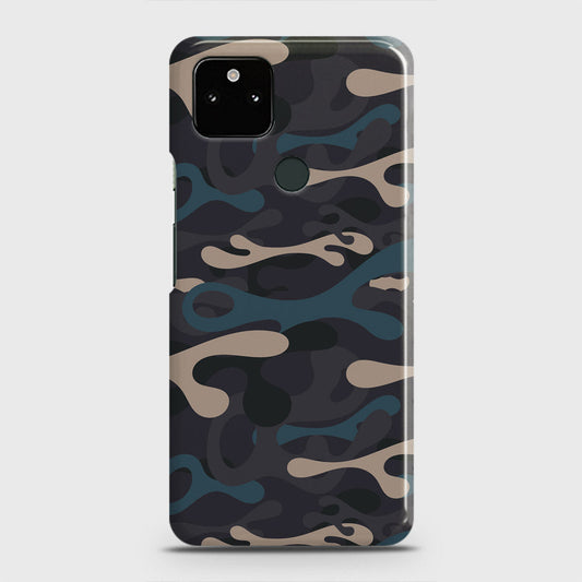 Google Pixel 5a 5G Cover - Camo Series - Blue & Grey - Matte Finish - Snap On Hard Case with LifeTime Colors Guarantee (Fast Delivery)
