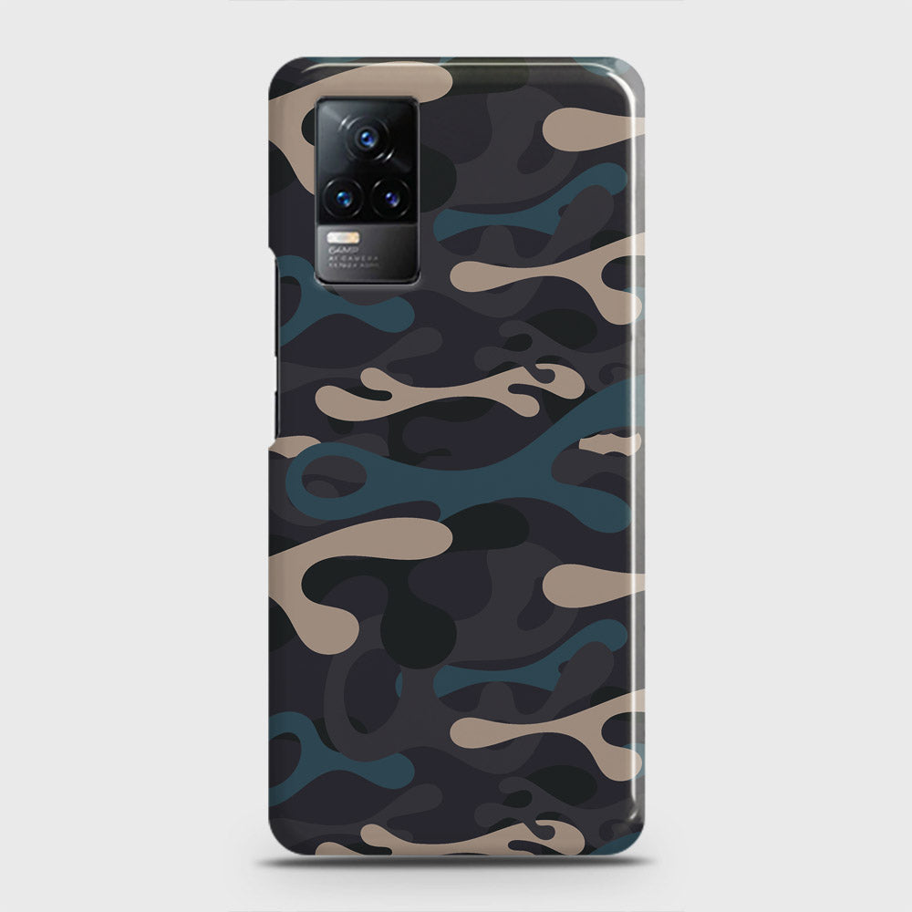 Vivo V21e  Cover - Camo Series - Blue & Grey Design - Matte Finish - Snap On Hard Case with LifeTime Colors Guarantee (Fast Delivery)