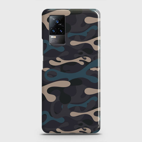 Vivo V21e  Cover - Camo Series - Blue & Grey Design - Matte Finish - Snap On Hard Case with LifeTime Colors Guarantee (Fast Delivery)