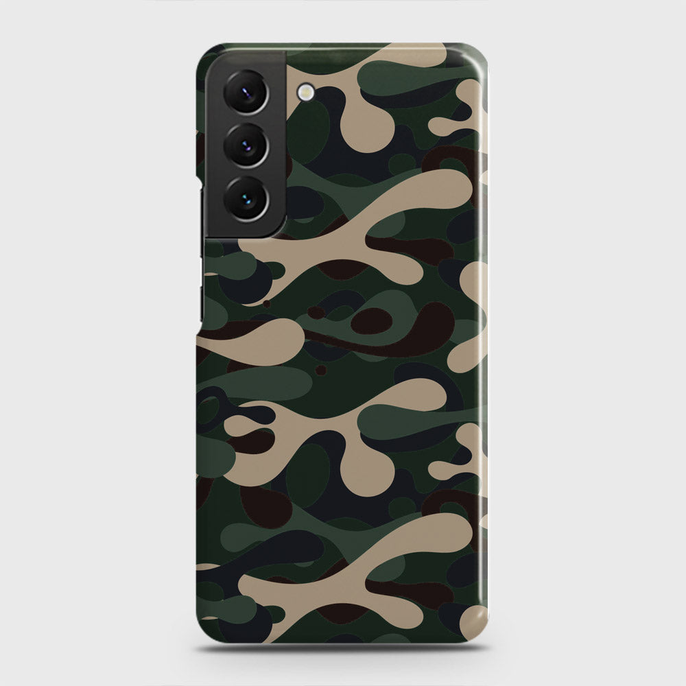 Samsung Galaxy S22 5G Cover - Camo Series - Dark Green Design - Matte Finish - Snap On Hard Case with LifeTime Colors Guarantee (Fast Delivery)
