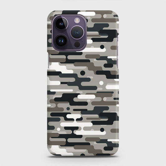 iPhone 14 Pro Cover - Camo Series 2 - Black & Olive Design - Matte Finish - Snap On Hard Case with LifeTime Colors Guarantee (Fast Delivery)