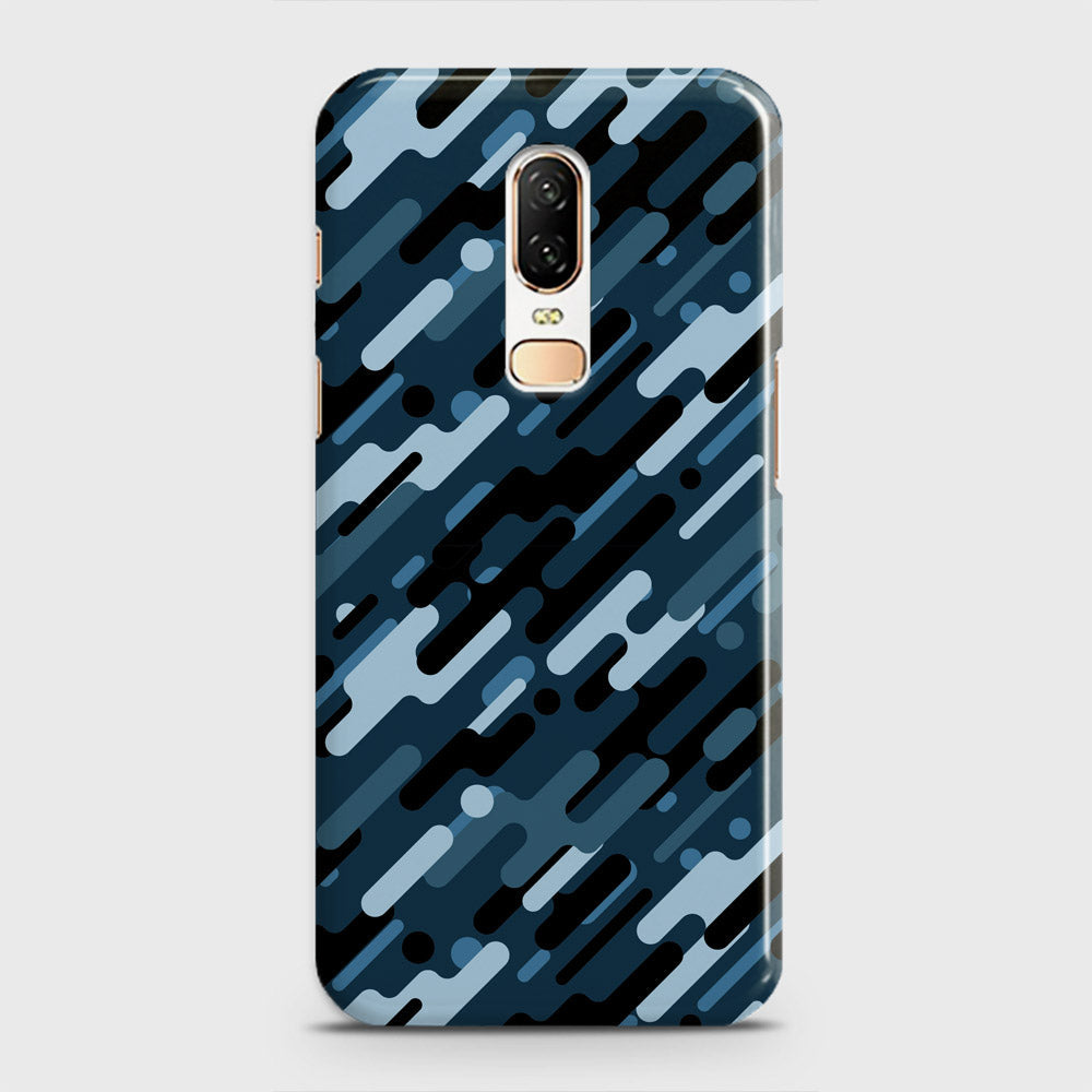 OnePlus 6  Cover - Camo Series 3 - Black & Blue Design - Matte Finish - Snap On Hard Case with LifeTime Colors Guarantee (Fast Delivery)