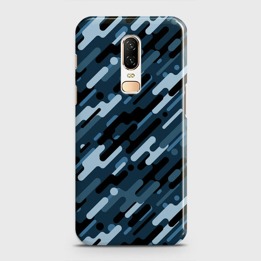 OnePlus 6  Cover - Camo Series 3 - Black & Blue Design - Matte Finish - Snap On Hard Case with LifeTime Colors Guarantee (Fast Delivery)