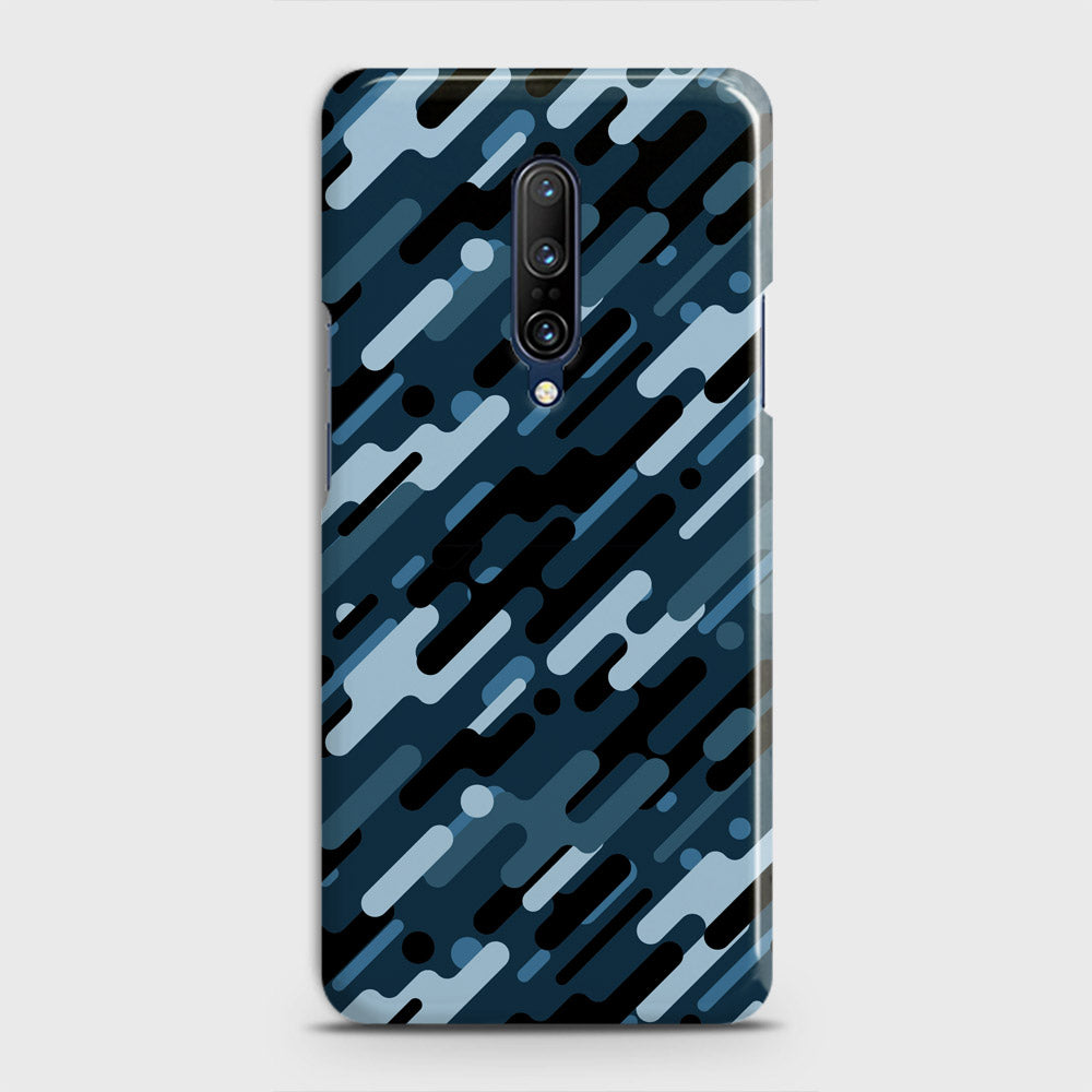 OnePlus 7 Pro  Cover - Camo Series 3 - Black & Blue Design - Matte Finish - Snap On Hard Case with LifeTime Colors Guarantee (Fast Delivery)