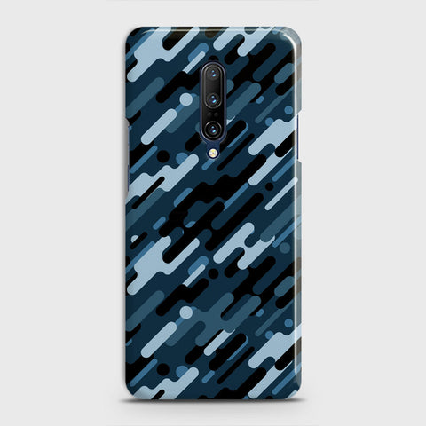 OnePlus 7 Pro  Cover - Camo Series 3 - Black & Blue Design - Matte Finish - Snap On Hard Case with LifeTime Colors Guarantee (Fast Delivery)
