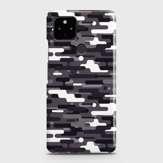 Google Pixel 5 Cover - Camo Series 2 - Black & White Design - Matte Finish - Snap On Hard Case with LifeTime Colors Guarantee (Fast Delivery)