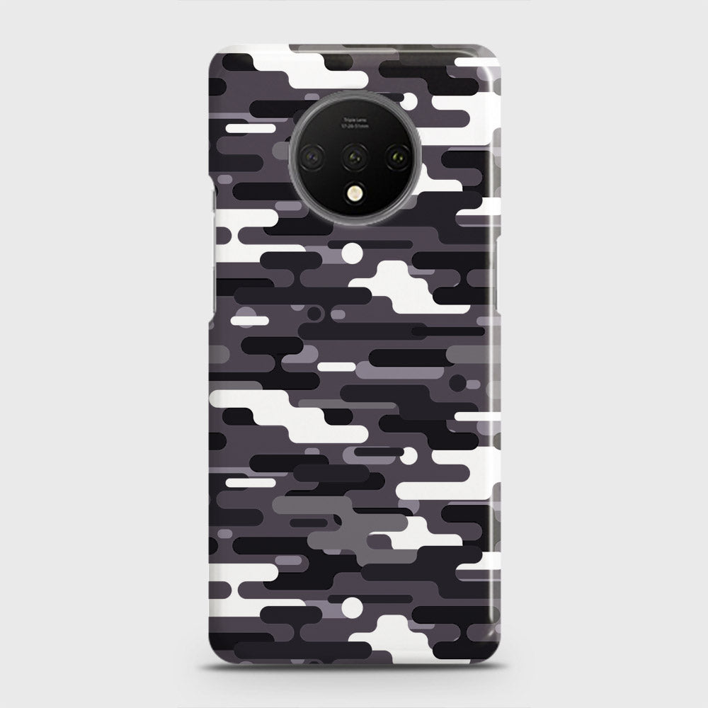 OnePlus 7T Cover - Camo Series 2 - Black & White Design - Matte Finish - Snap On Hard Case with LifeTime Colors Guarantee (Fast Delivery)