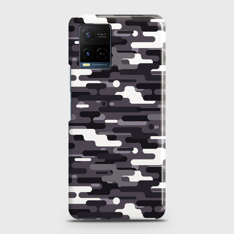 Vivo Y21G Cover - Camo Series 2 - Black & White Design - Matte Finish - Snap On Hard Case with LifeTime Colors Guarantee (Fast Delivery)