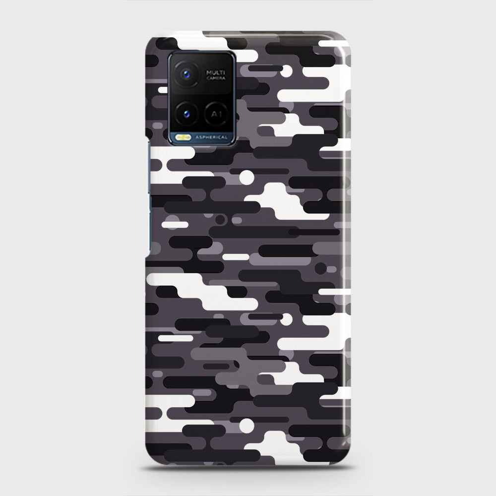 Vivo Y33t Cover - Camo Series 2 - Black & White Design - Matte Finish - Snap On Hard Case with LifeTime Colors Guarantee (Fast Delivery)
