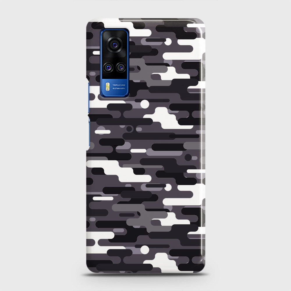 Vivo Y51 2020  Cover - Camo Series 2 - Black & White Design - Matte Finish - Snap On Hard Case with LifeTime Colors Guarantee (Fast Delivery)
