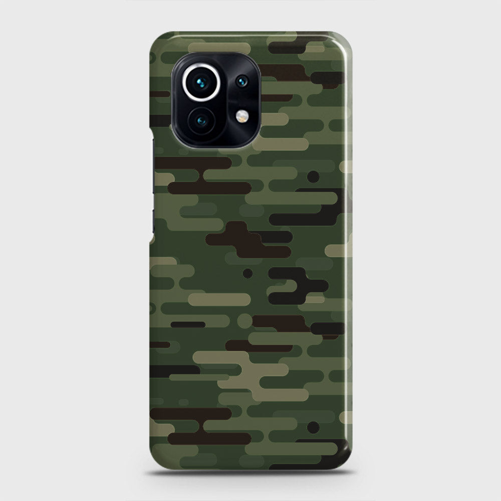 Xiaomi Mi 11 Lite Cover - Camo Series 2 - Light Green Design - Matte Finish - Snap On Hard Case with LifeTime Colors Guarantee (Fast Delivery)