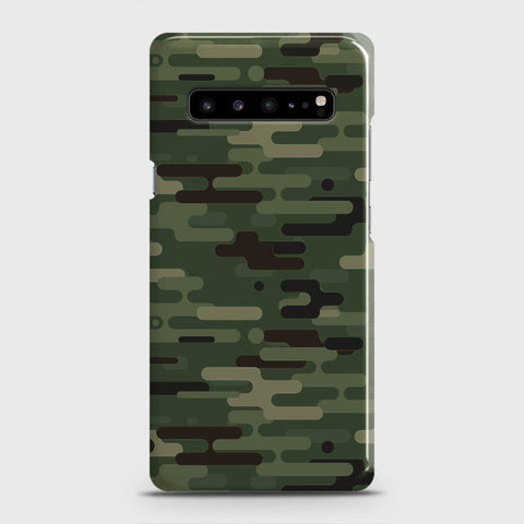 Samsung Galaxy S10 5G Cover - Camo Series 2 - Light Green Design - Matte Finish - Snap On Hard Case with LifeTime Colors Guarantee (Fast Delivery)
