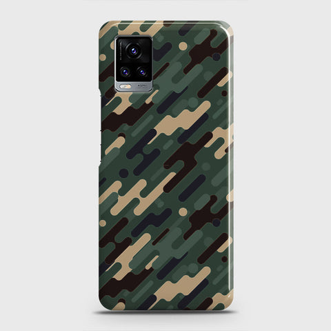 Vivo V20  Cover - Camo Series 3 - Light Green Design - Matte Finish - Snap On Hard Case with LifeTime Colors Guarantee (Fast Delivery)