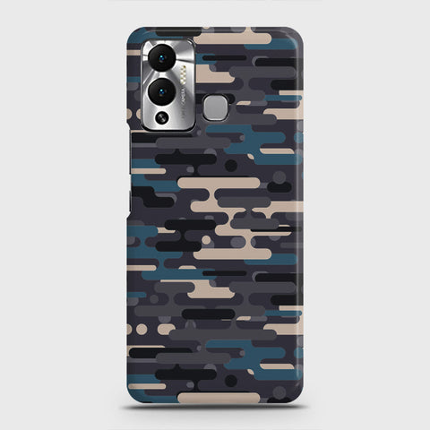 Infinix Hot 12 Play Cover - Camo Series 2 - Blue & Grey Design - Matte Finish - Snap On Hard Case with LifeTime Colors Guarantee (Fast Delivery)
