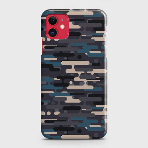 iPhone 11 Cover - Camo Series 2 - Blue & Grey Design - Matte Finish - Snap On Hard Case with LifeTime Colors Guarantee (Fast Delivery)