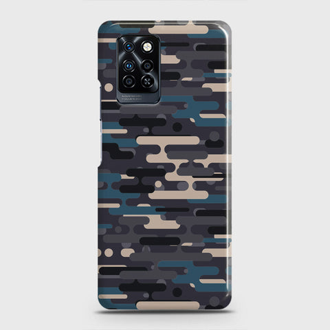 Infinix Note 10 Pro Cover - Camo Series 2 - Blue & Grey Design - Matte Finish - Snap On Hard Case with LifeTime Colors Guarantee (Fast Delivery)