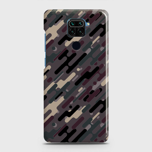 Xiaomi Redmi Note 9 Cover - Camo Series 3 - Red & Brown Design - Matte Finish - Snap On Hard Case with LifeTime Colors Guarantee (Fast Delivery)