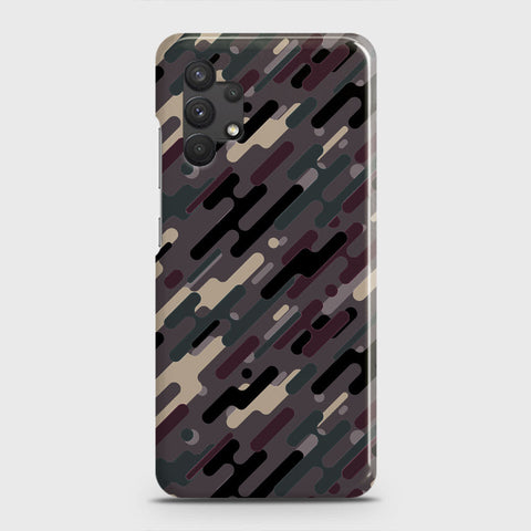 Samsung Galaxy A32 Cover - Camo Series 3 - Red & Brown Design - Matte Finish - Snap On Hard Case with LifeTime Colors Guarantee (Fast Delivery)