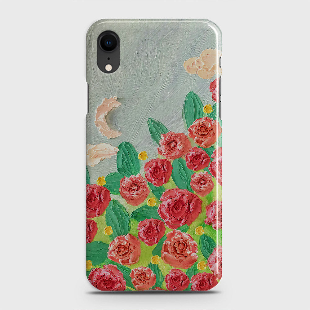 iPhone XR Cover - Floral Series - Design 10 - Red & Green - Matte Finish - Snap On Hard Case with LifeTime Colors Guarantee