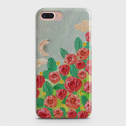 iPhone 8 Plus Cover - Floral Series - Design 10 - Red & Green - Matte Finish - Snap On Hard Case with LifeTime Colors Guarantee