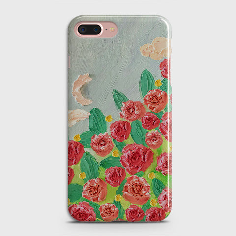 iPhone 8 Plus Cover - Floral Series - Design 10 - Red & Green - Matte Finish - Snap On Hard Case with LifeTime Colors Guarantee