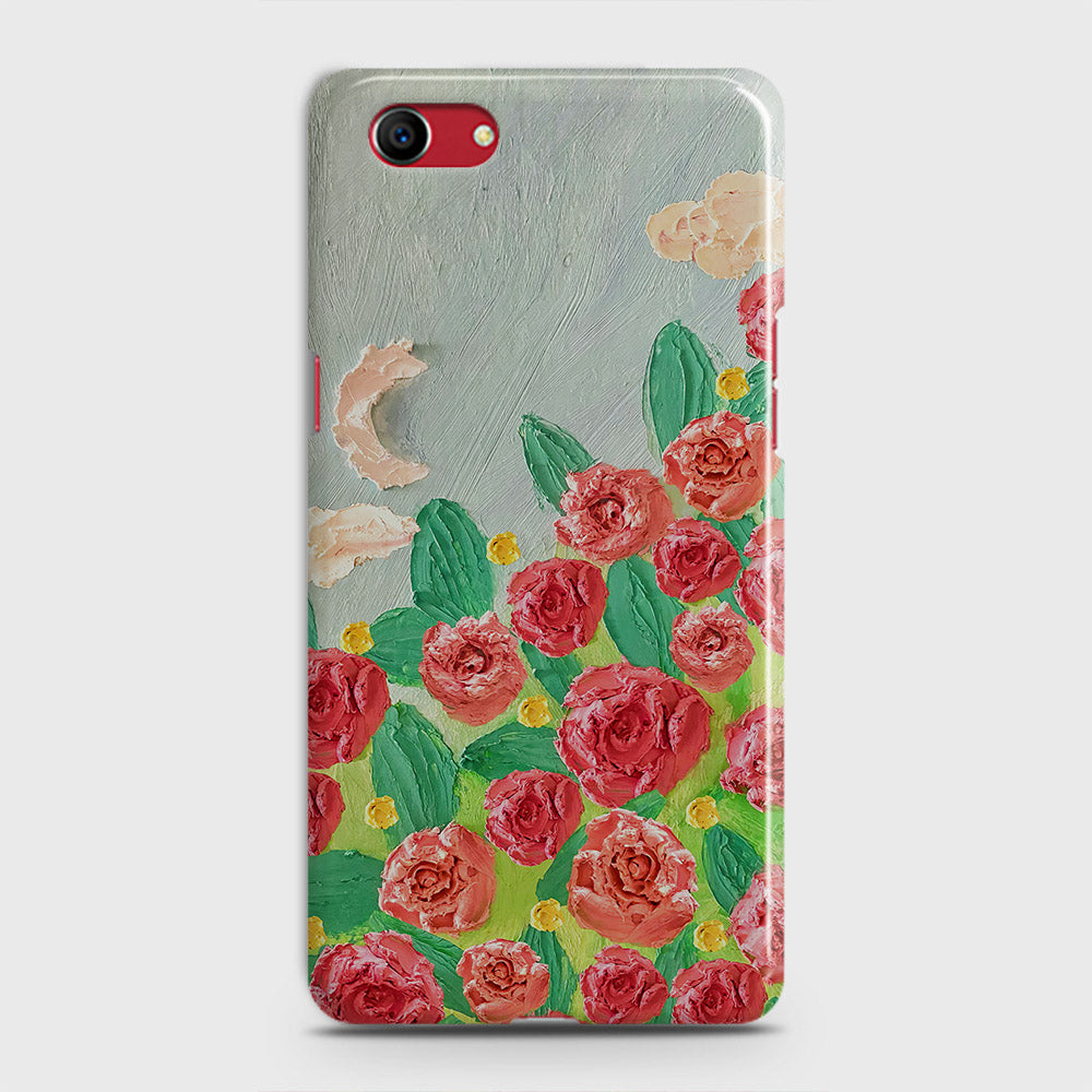 Oppo A1k  Cover - Floral Series - Design 10 - Red & Green - Matte Finish - Snap On Hard Case with LifeTime Colors Guarantee