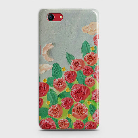 Oppo A1k  Cover - Floral Series - Design 10 - Red & Green - Matte Finish - Snap On Hard Case with LifeTime Colors Guarantee