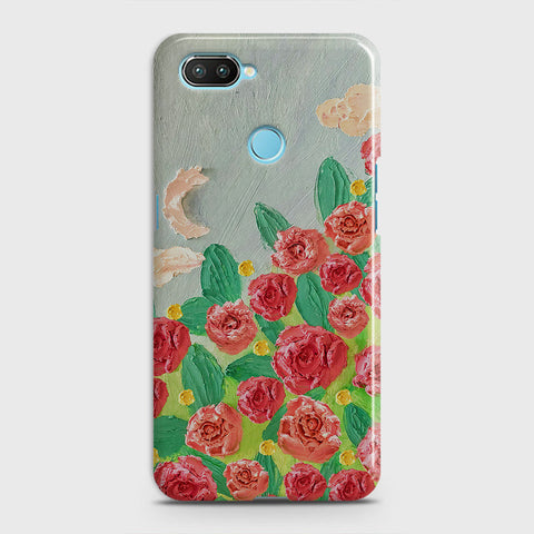 Oppo A5 with Sensor Cut Cover - Floral Series - Design 10 - Red & Green - Matte Finish - Snap On Hard Case with LifeTime Colors Guarantee