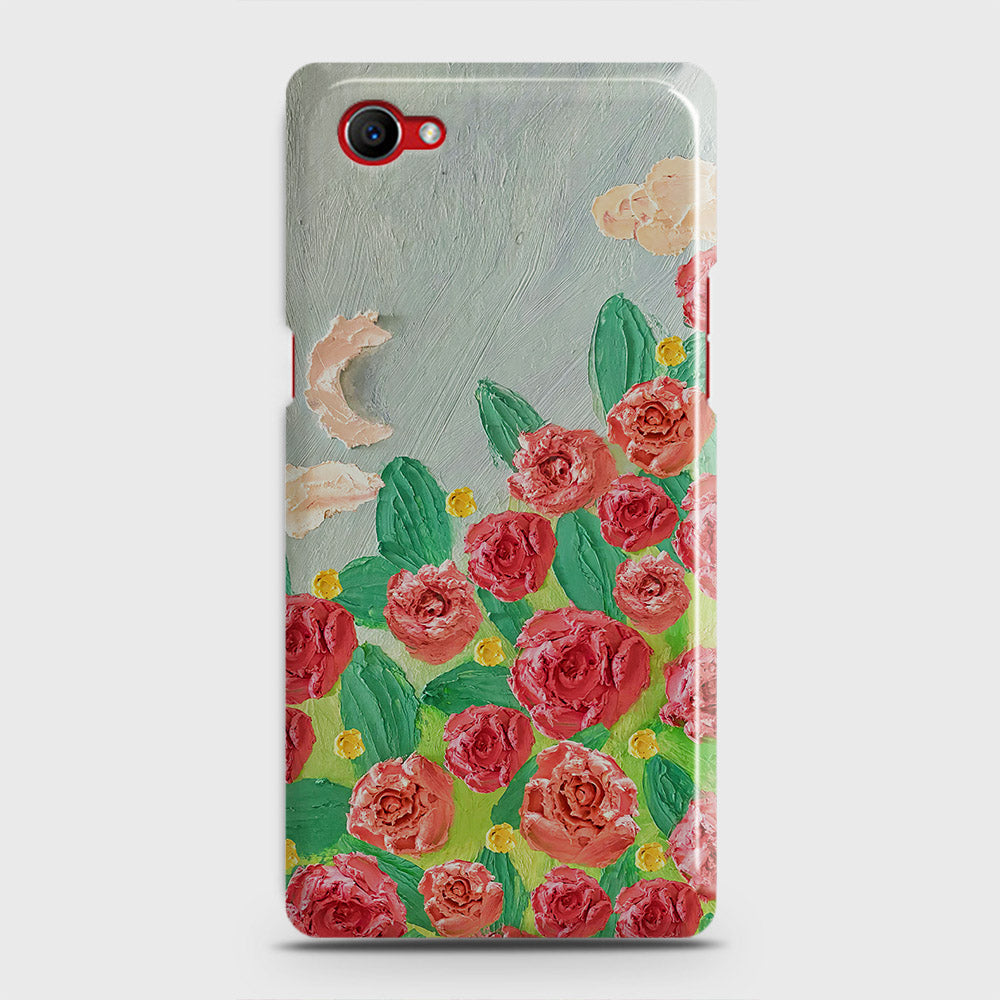 Oppo F7 Youth Cover - Floral Series - Design 10 - Red & Green - Matte Finish - Snap On Hard Case with LifeTime Colors Guarantee